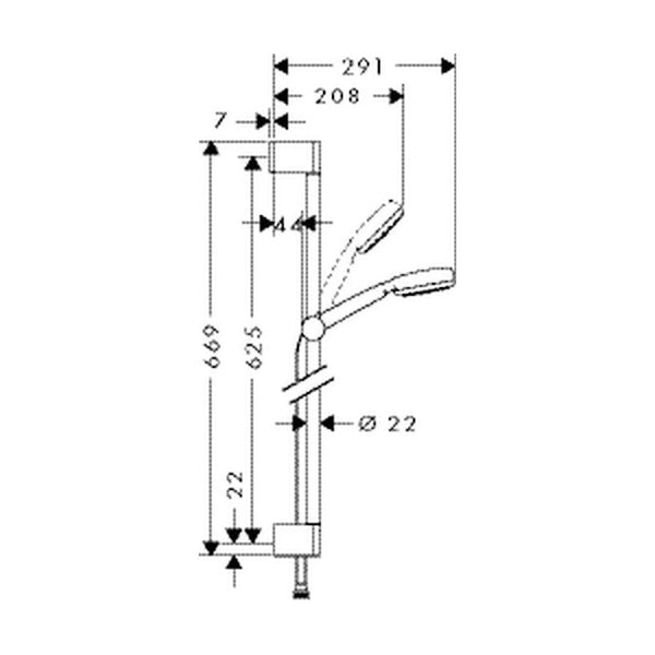 Suihkusetti Hansgrohe 266554 Crometta 100 1Jet Eco7L [6559720] |