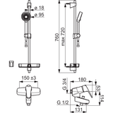 Suihkusetti Oras Vega 1879G suihkuhanalla 6310861
