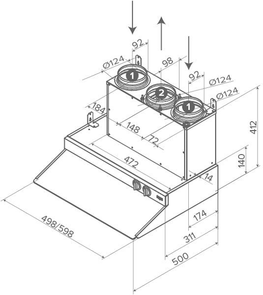 Talotuuletin Vallox TTXP EC 600 valkoinen [7911311]