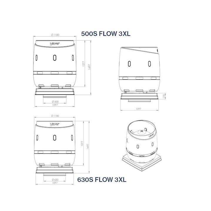 Ulospuhallushajotin Flow S-Sar Vilpe 350432 500S Musta 7820454
