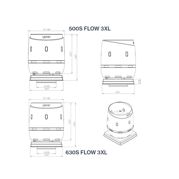 Ulospuhallushajotin Flow S-Sar Vilpe 350432 500S Musta 7820454