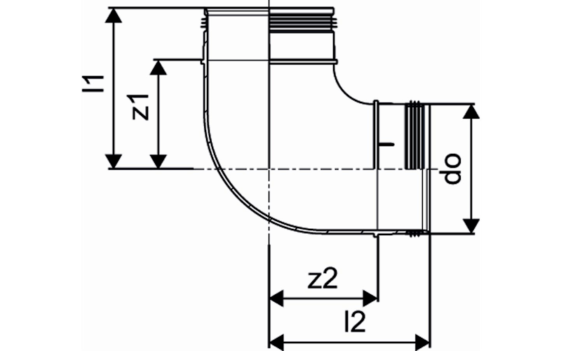 Kulmayhde Muovia Uponor 125X90 (Käyrä) [8273034]
