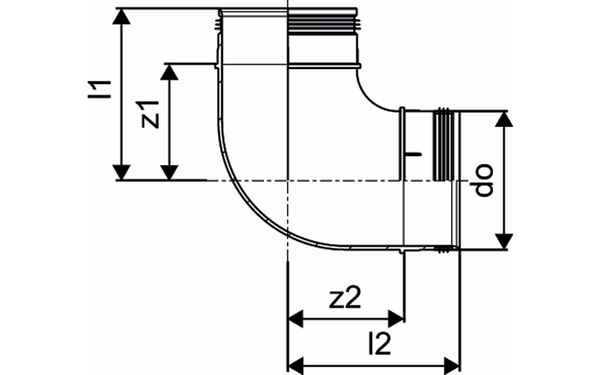 Kulmayhde Muovia Uponor 125X90 (Käyrä) [8273034]