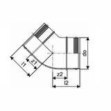 Kulmayhde Muovia Uponor 125X45 (Käyrä) [8273030] |
