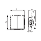 Kytkin Impressivo 5/16Ax/250V/Ip21 Ukj 2X Mval [2166405] |