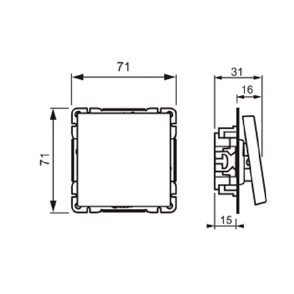 Kytkin Impressivo 6/16Ax/250V/Ip21 Ukj 2X Mval [2166406] |