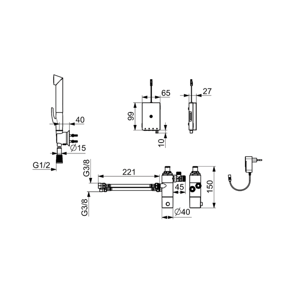 Ohjausyksikkö Oras Electra 9/230V, bluetooth 6510350