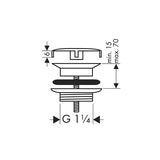 Vesilukon Pohjaventtiili Hg 50001000 1 1/4 Hansgrohe Kromi [6552001] |