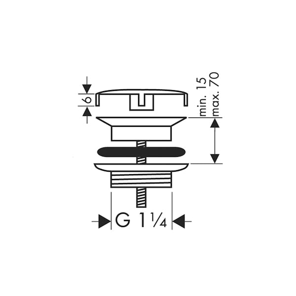 Vesilukon Pohjaventtiili Hg 50001000 1 1/4 Hansgrohe Kromi [6552001] |
