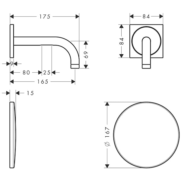 Pintaosa Hansgrohe 38119000 Uno2 Elektroninen, [6150165]