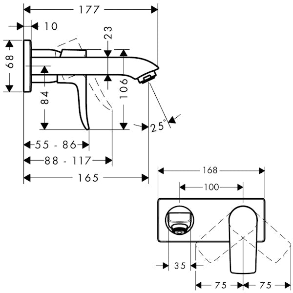 Pintaosa Hansgrohe 31085000 Metris Allashana [6150158]