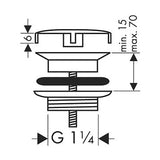 Vesilukon Pohjaventtiili Hg 50001820 1 1/4 Hansgrohe Matta [6552000] |