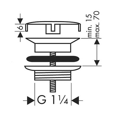 Vesilukon Pohjaventtiili Hg 50001820 1 1/4 Hansgrohe Matta [6552000] |