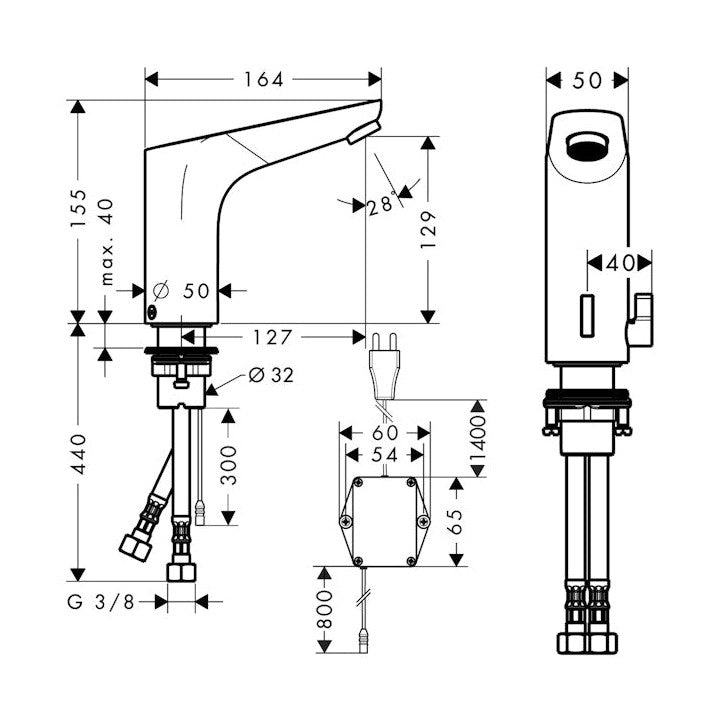Pesuallashana Hansgrohe 31173000 Focus Elekt, 230V [6150128]