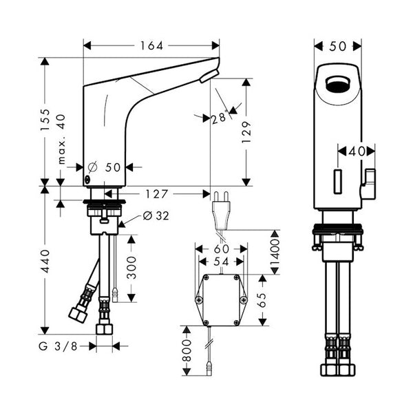 Pesuallashana Hansgrohe 31173000 Focus Elekt, 230V [6150128]