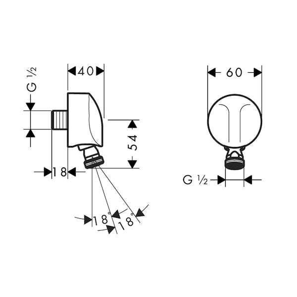 Seinäliitin Hansgrohe 27505000 Fix Fit [6559394]