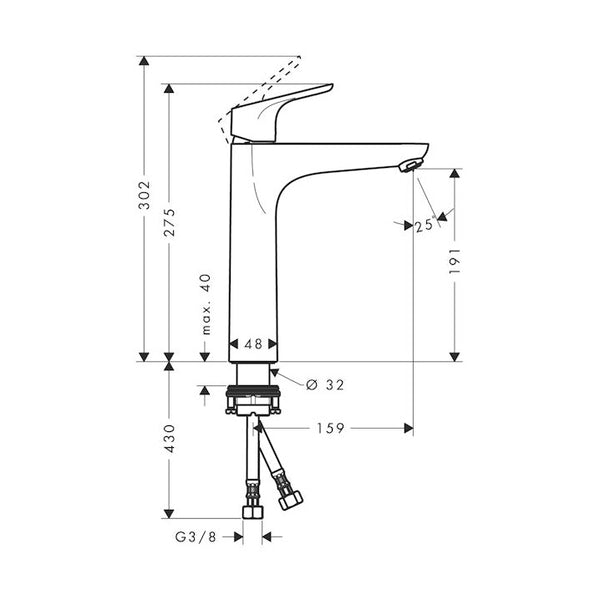 Pesuallashana Hansgrohe 31518000 Focus 190 [6150282]