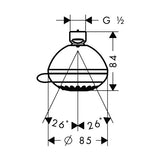 Yläsuihku Hansgrohe 28425 Crometta 85 Multi [6559329] |
