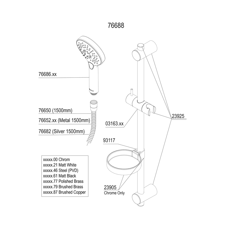 Damixa Suihkusetti Silhouet Kromattu 766880000 [6561166] |