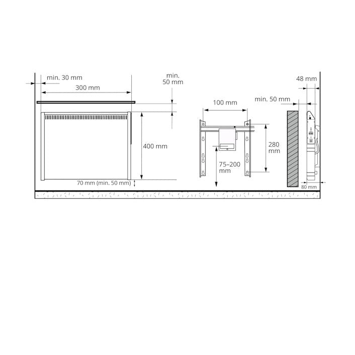 Lämmitin TASO2-BT 200W K 40X30 8127202