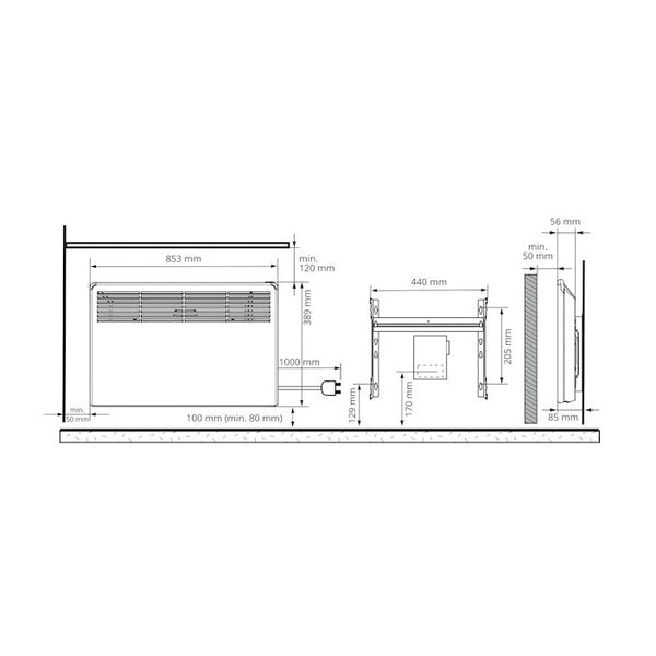 Lämmitin Ensto Beta Beta Bt Ep 1000W Ip21 P 39X85 [8127430] |
