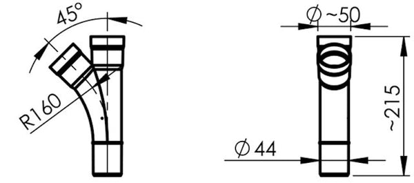 Haarayhde Allaway Ø 44/44 mm 45° nro 80527 [6901150]