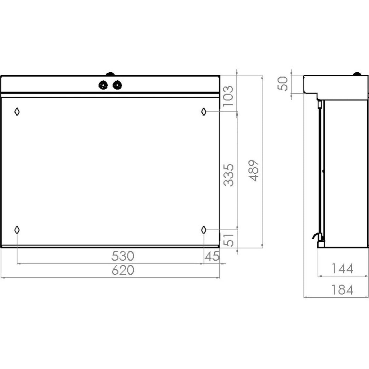 Peilikaappi V2020242 Polaria LED VPK 060 vasen VVS [6045460] |