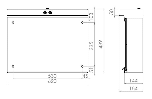 Peilikaappi V2020243 Polaria LED VPK 060 oikea [6045462]