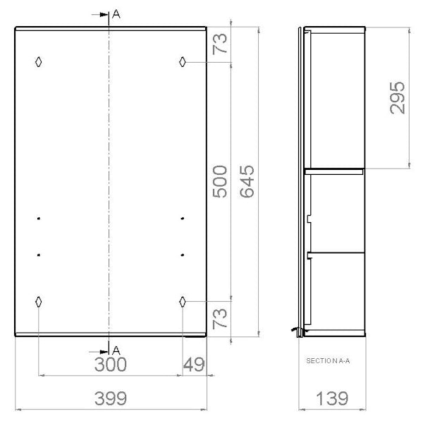 Peilikaappi V20190 Polaria Lumena PK 400 [6045329]