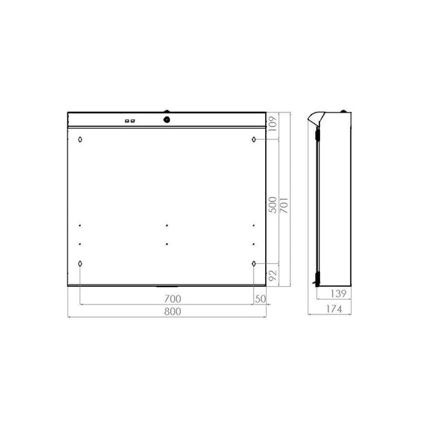 Peilikaappi Polaria V21580 LED Lumena 800 vasen harmaa [6045325] |