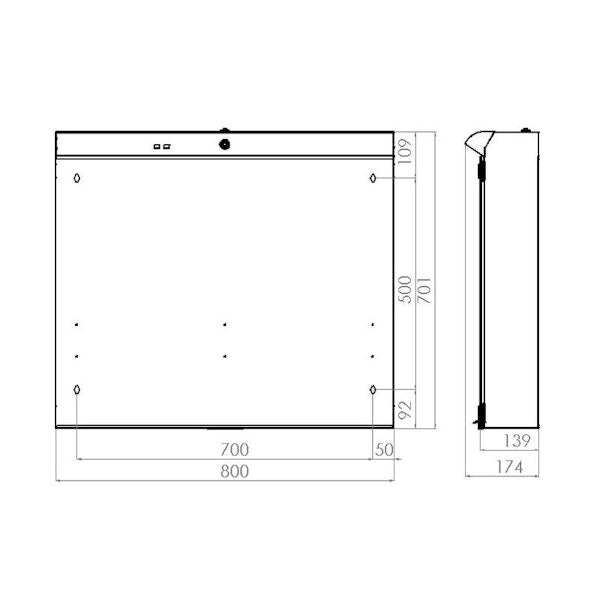 Peilikaappi V21498 Polaria LED Lumena 800 vasen [6045321]