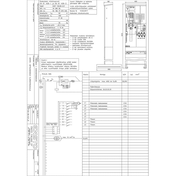 Tariffimittauskeskus Ensto Evep163.06 - 2T [3428023] |