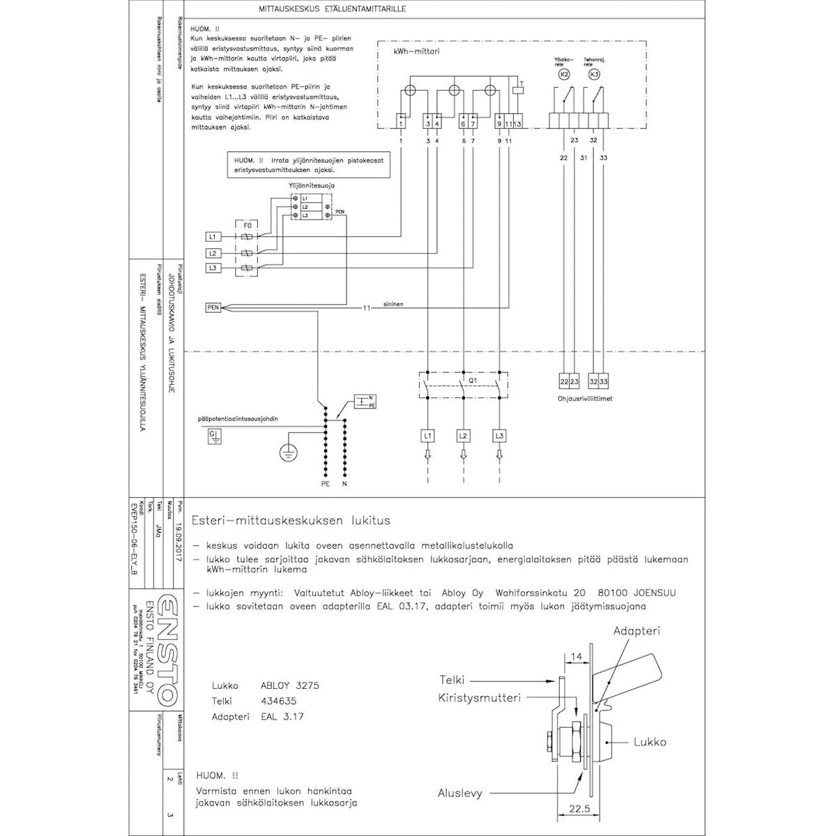 Tariffimittauskeskus Ensto Evep163.06 - 2T [3428023] |
