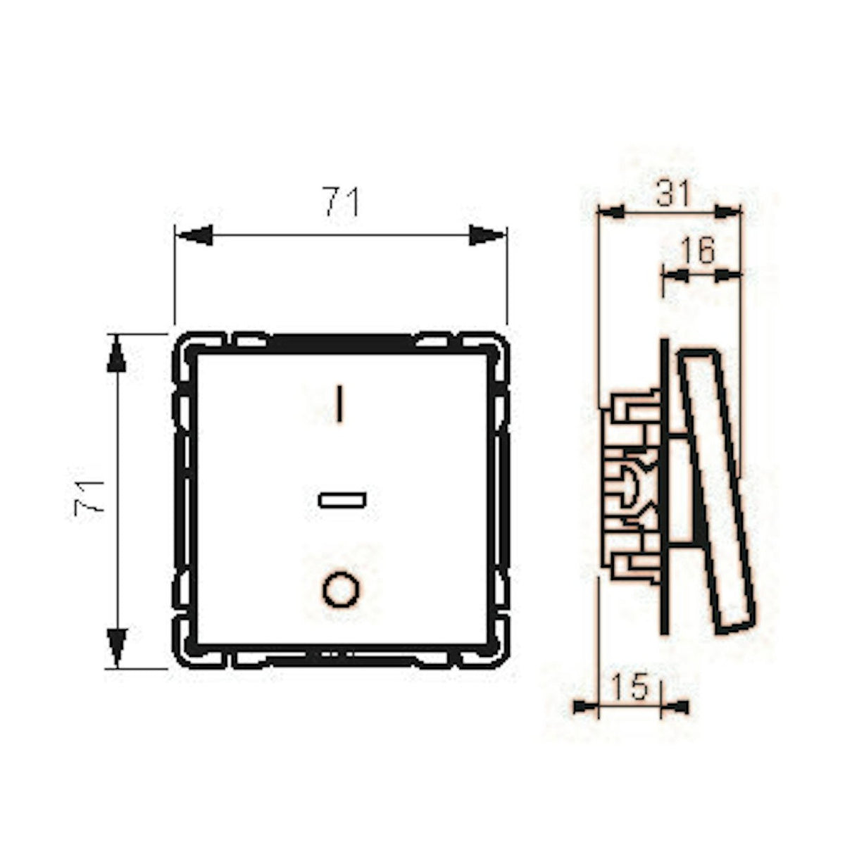 Kytkin Impressivo 2/16Ax/250V/Ip21 Ukj 2X Mus [2106093] |