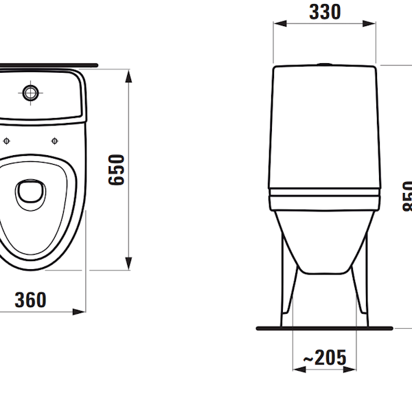 WC - laite Laufen Rigo 2 - huuhtelu, piilo - P 8253620007831 [5657522] |