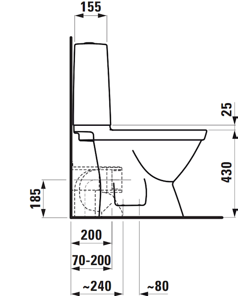 WC - laite Laufen Rigo 2 - huuhtelu, piilo - P 8253620007831 [5657522] |