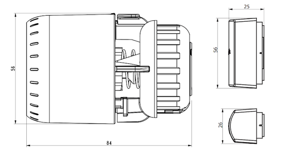 Patteritermostaatti 015G4042 Danfoss Aveo RA 26C kovis irtoanturi [4035481]