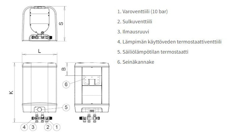 Käyttövedenlämmitin Jäspi VLK 160 3 kW [5260136]
