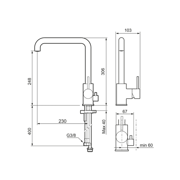 Mora Inxx II sharp 272071.12 keittiöhana pk - venttiilein, mattamusta [6261262] |