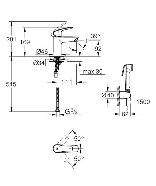 Pesuallashana Grohe Eurosmart 23124003 hygien bide [6125152]