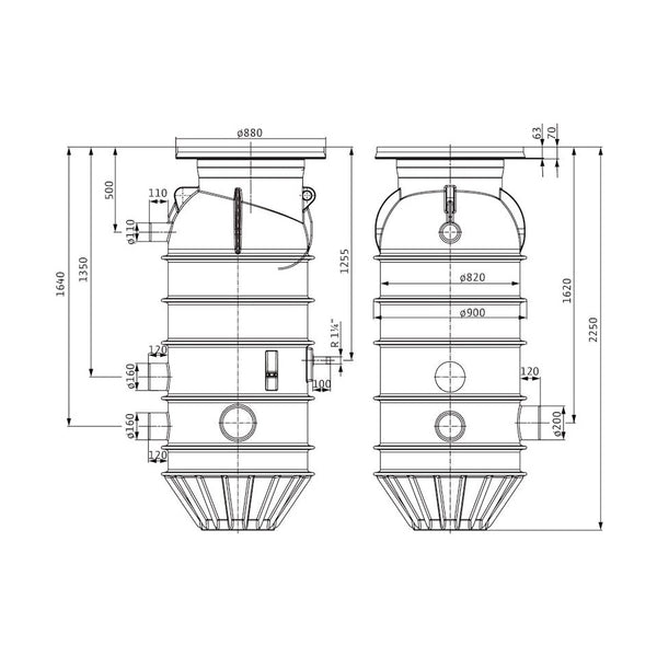 Jätevesipumppaamo ILMAN PUMPP WILO PORT 800.1-2250-03B [4965961]