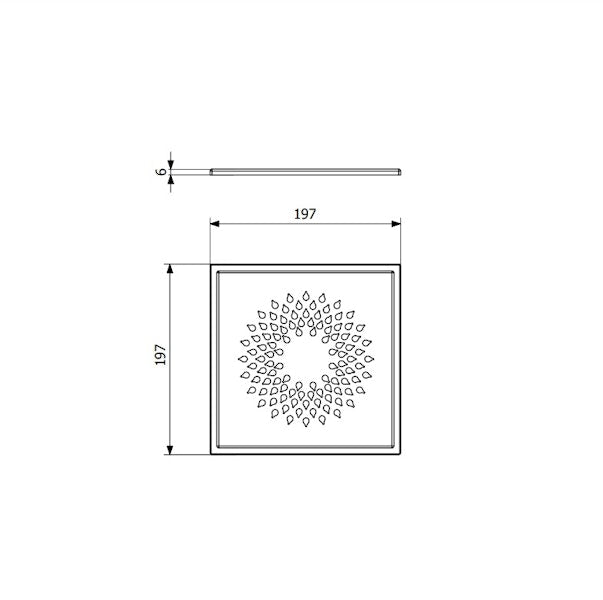 Neliökansi Purus Drop lattiakaivolle  200X200X6MM DROP [3309191]