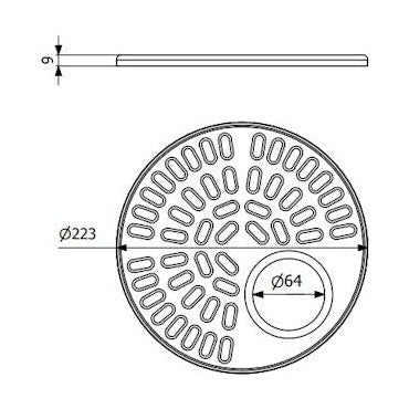 Lattiakaivon Kansi Hst Purus 220Mm Reiällä 50Mm [3309143] |