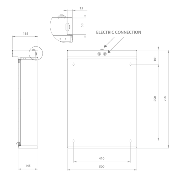 Peilikaappi Led Valaisimella Vpk 500 Led - Valoputki Oik Vvs V202010475 [6045468] |