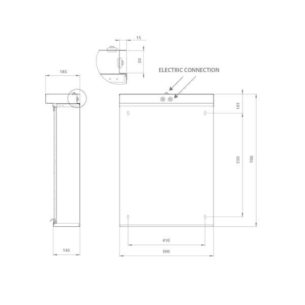 Peilikaappi Led Valaisimella Vpk 500 Led-Valoputki Vas 6045465