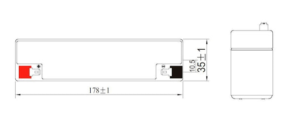 Suljettu lyijyakku (AGM) CT-Leader CT2.3-12 12V/2.3AH T1-NAPA [8745016]