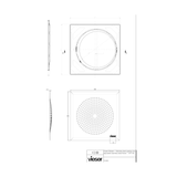 Neliökansi RST Vieser Modern 197x197 mm säätökehyksellä 3315954