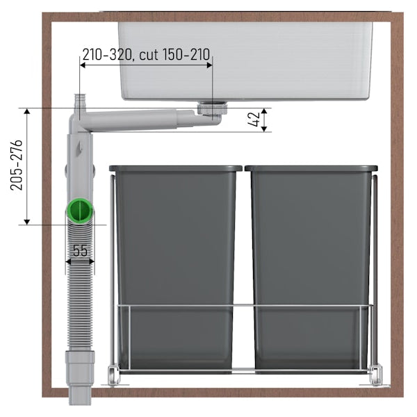 Keittiövesilukko Prevex Smartloc 2-osainen mutteri 42N03001 [5974953]