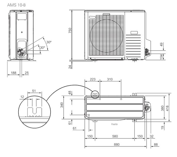 Ilma - vesilämpöpumppu Nibe Split Box 8 paketti, R410a [5362064] |