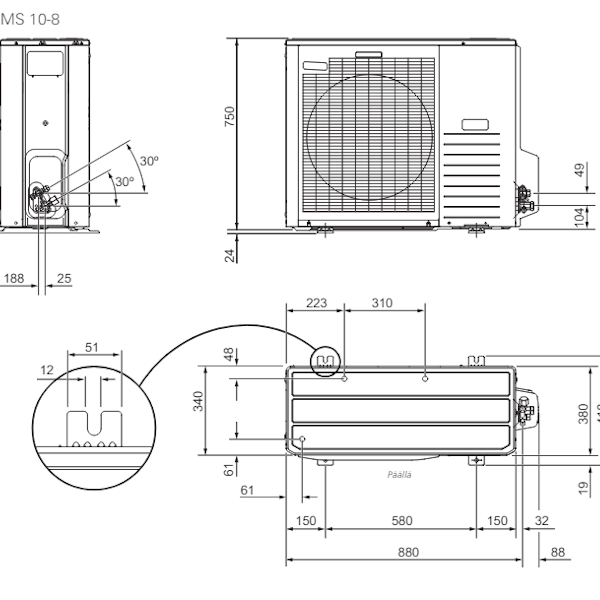 Ilma - vesilämpöpumppu Nibe Split Box 8 paketti, R410a [5362064] |
